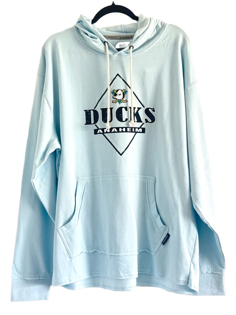 Anaheim Ducks Light Blue Pullover Hoodie Top XL